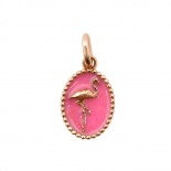 GIGI CLOZEAU Pendentif Flamant Or rose Résine rose fluo B5JU002R42