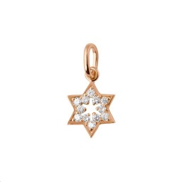 Pendentif Pirate Etoile de David Or rose Diamants