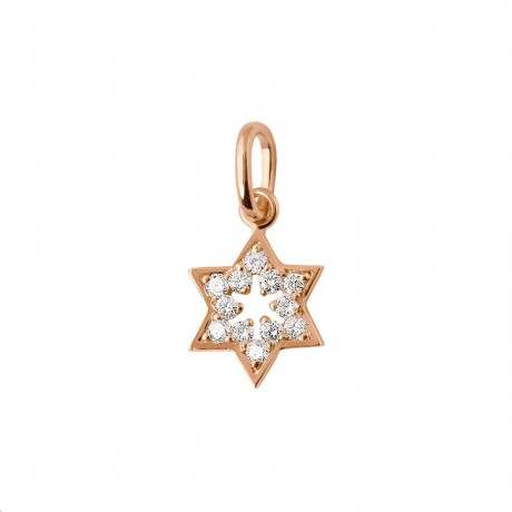 Pendentif Pirate Etoile de David Or rose Diamants