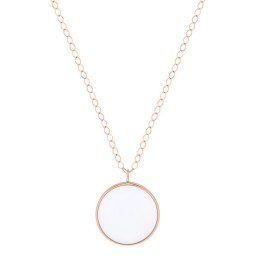 Collier Jumbo Or rose Agate blanche