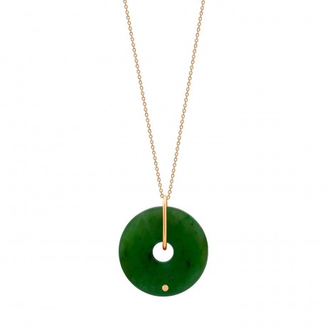 GINETTE NY Collier Mini Donut Or rose Jade DONJ3