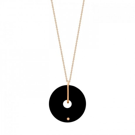 GINETTE NY Collier Mini Donut Or rose Onyx DONO3