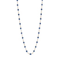 Collier Classique Gigi or rose résine bleu prusse