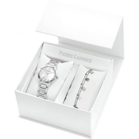 PIERRE LANNIER Coffret Chouquette 32 mm Quartz + Bracelet Acier 177H621