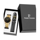 PIERRE LANNIER Coffret Essential 41 mm Quartz + Cuir Noir 389C032