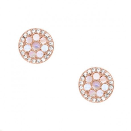 FOSSIL Clous d'oreilles Disque Acier doré rose JF02906791